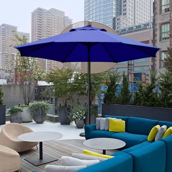 black and white striped outdoor patio umbrella Pagoda Round Black & Natural White Stripe Outdoor Umbrella with White Pole