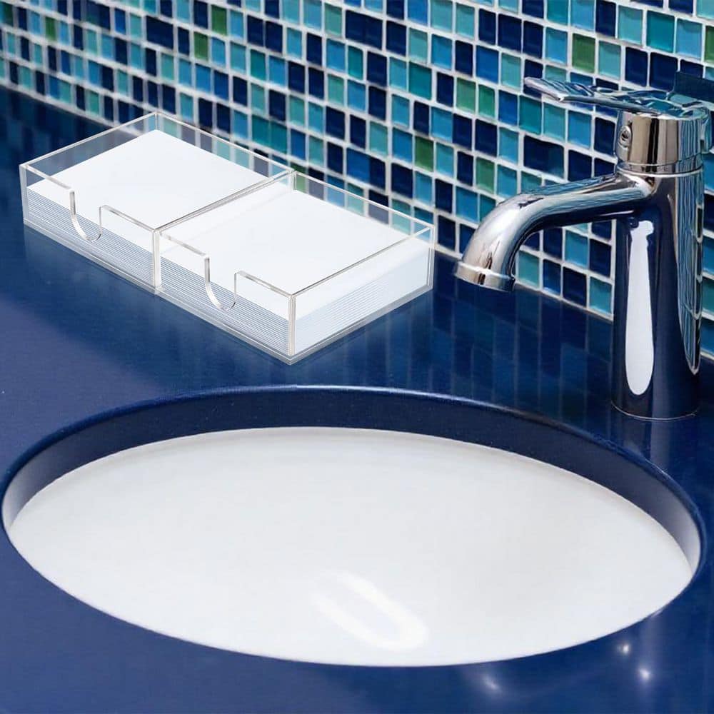 Minimalist Acrylic Countertop Mount Clear Finish Cocktail Napkin Holder Photo Inspiration