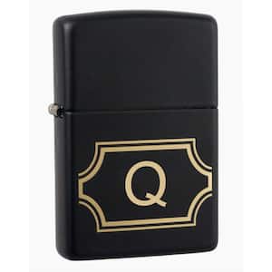 Black Matte Lighter with Initial "Q"