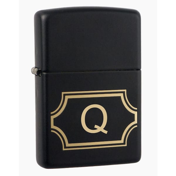 Visol Black Matte Lighter with Initial "Q"