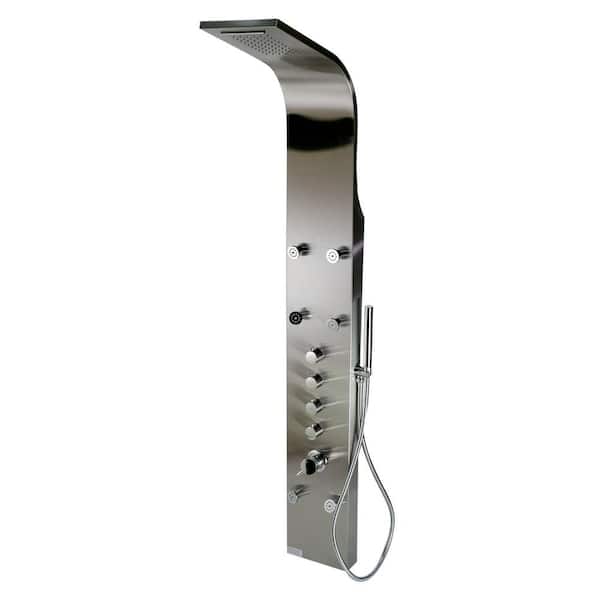 ALFI brand Brushed Stainless Steel 6-Spray Shower Panel System ALFI brand Brushed Stainless Steel 6-Spray Shower Panel System