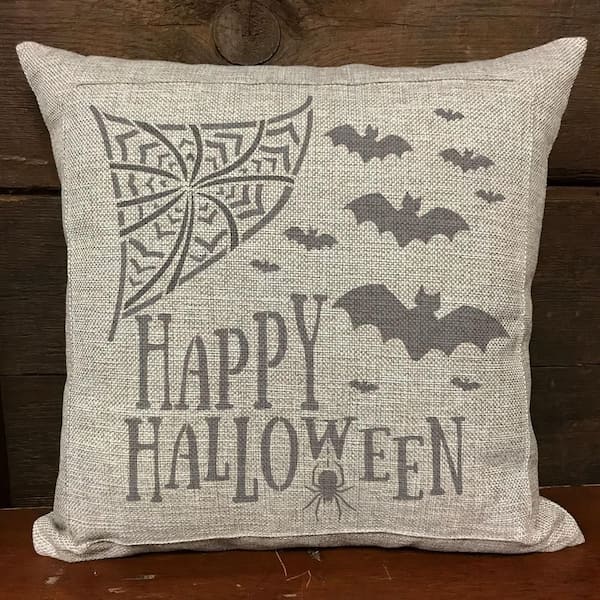 Make Your Own Spooky Stenciled Halloween Throw Pillows