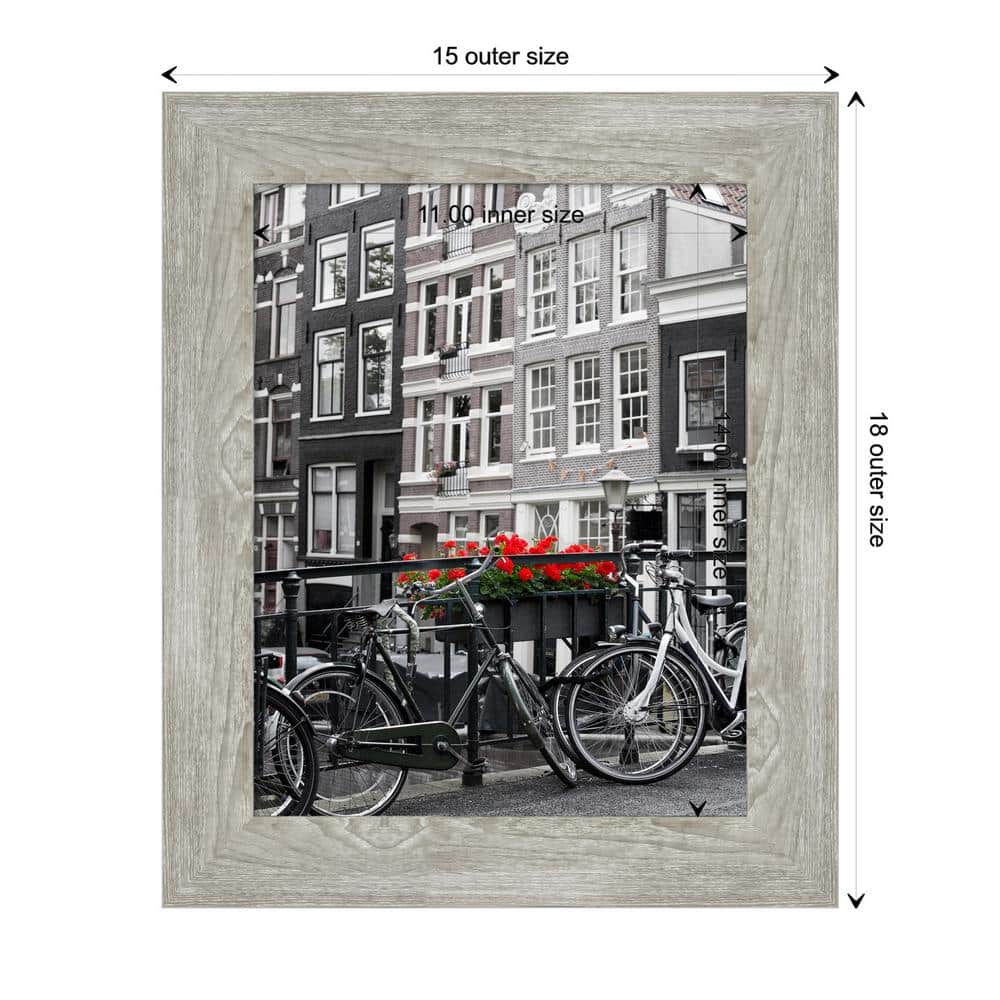 Dove Greywash Narrow 11x14 Wood Wall Frame