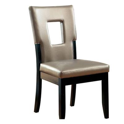 Evant I Black and Silver Wood Frame Upholstered Side Chair (Set of 2)
