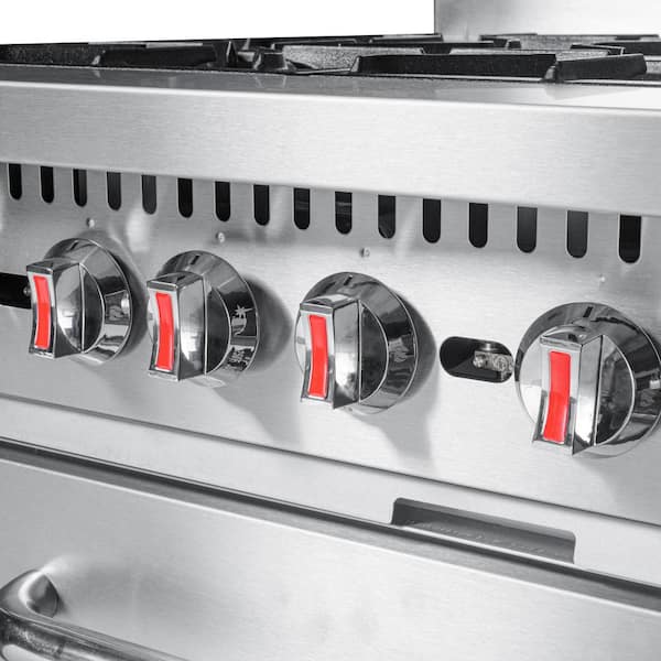 36 in. 6 Burner Commercial Natural GAS Range in Stainless-Steel (KM-CR36-NG) Koolmore