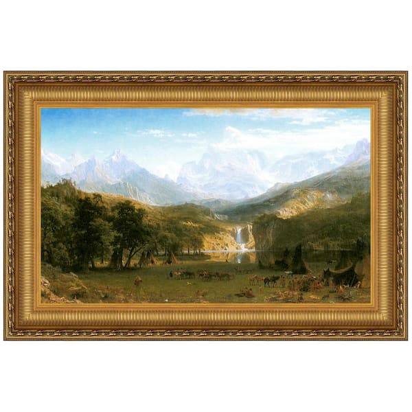 Design Toscano The Rocky Mountains, Lander's Peak, 1863 by Albert Bierstadt Framed Nature Oil Painting Art Print 31.75 in. x 48.25 in.