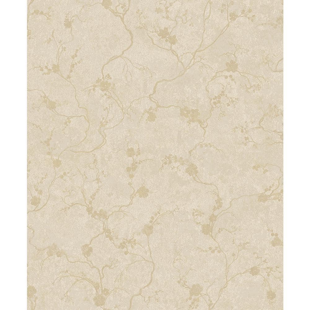 Mahina Gold Floral Vine Non-Woven Wallpaper Roll