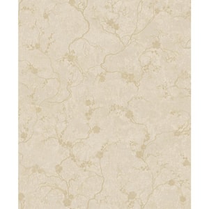 Mahina Gold Floral Vine Wallpaper Sample