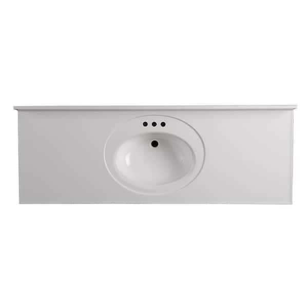 43.5 in. W x 22.25 in. D Quartz Vanity Top in Urban Gray with White Basin  and Widespread