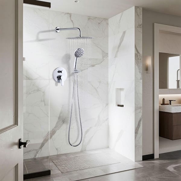 9-Spray Patterns with 1.8 GPM 12 in. Wall Mount Bathroom Rain Fixed Shower Heads in Oil Rubbed Bronze