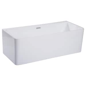 AB8859 67 in. Acrylic Flatbottom Bathtub in White