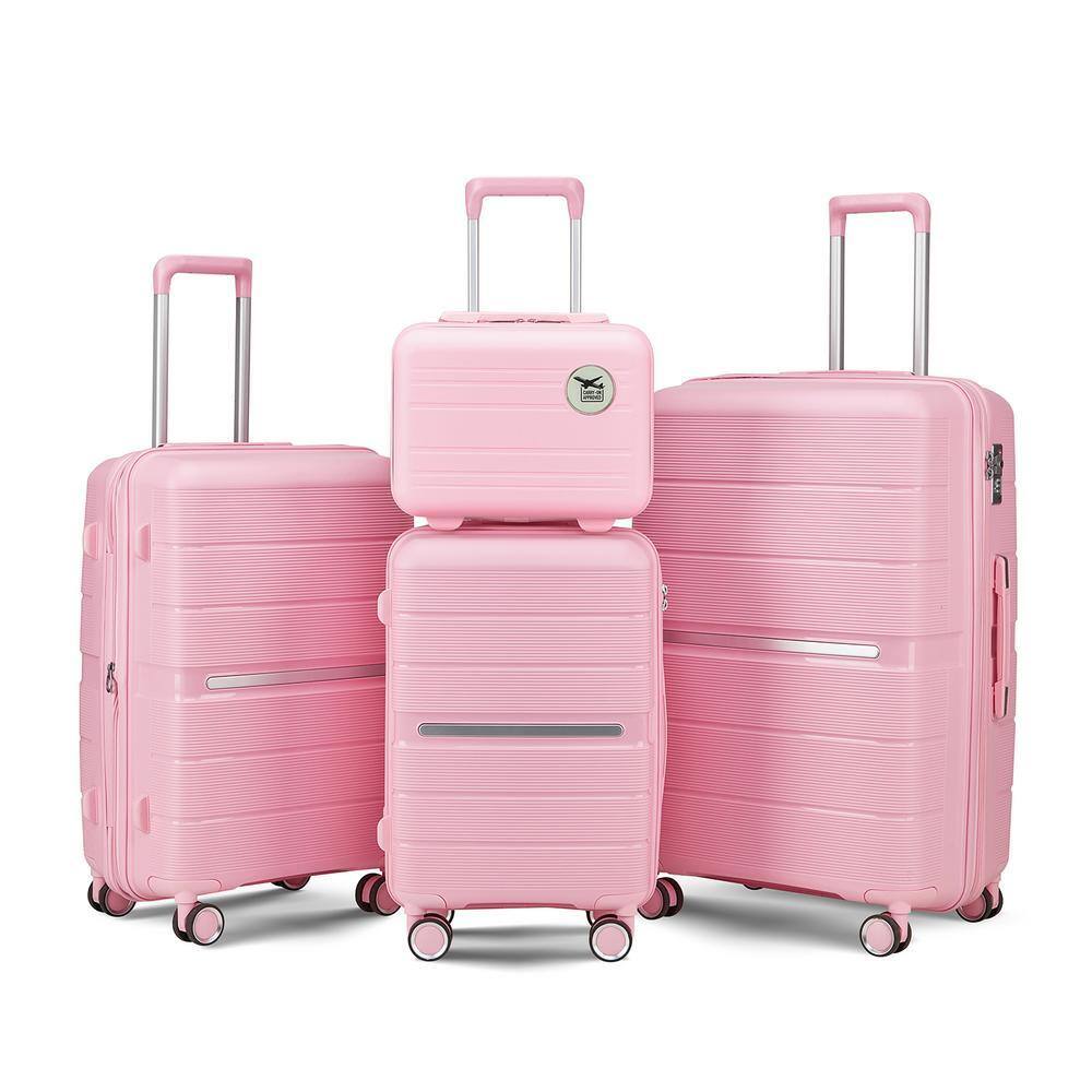 OLUMAT 4-Piece Pink Security and Convenience Luggage Set FO-LS-003