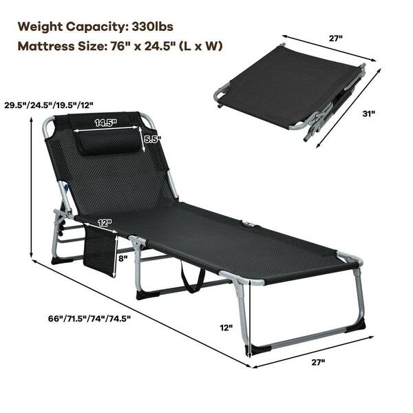 home metal folding sun lounger