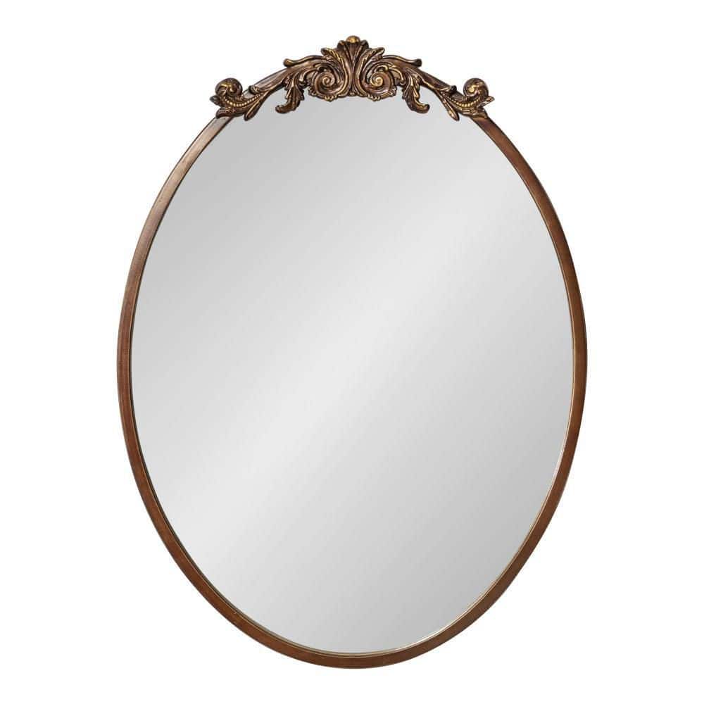 Bronze Oval Baroque Vanity Wall Mirror