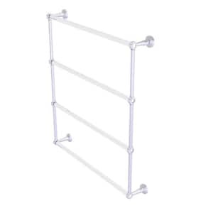 Pacific Beach 4-Tier 30 in. Ladder Towel Bar with Groovy Accents in Satin Chrome