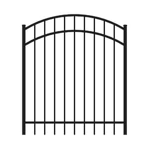 Vinings 5 ft. W x 4 ft. H Black Aluminum Arched Pre-Assembled Fence Gate