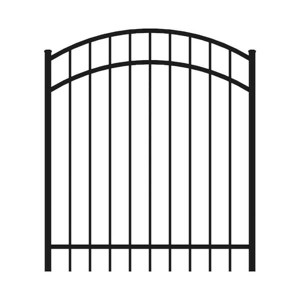 FORGERIGHT Vinings 5 ft. W x 4 ft. H Black Aluminum Arched Pre-Assembled Fence Gate