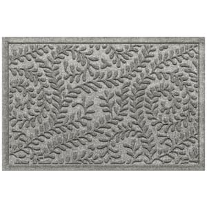 Waterhog Boxwood Medium Gray 23 in. x 35 in. PET Polyester Indoor Outdoor Doormat