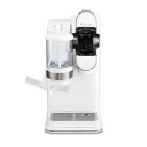 Grind and Brew Single Serve 1-Cup White Coffee Maker with Conical Burr Grinder