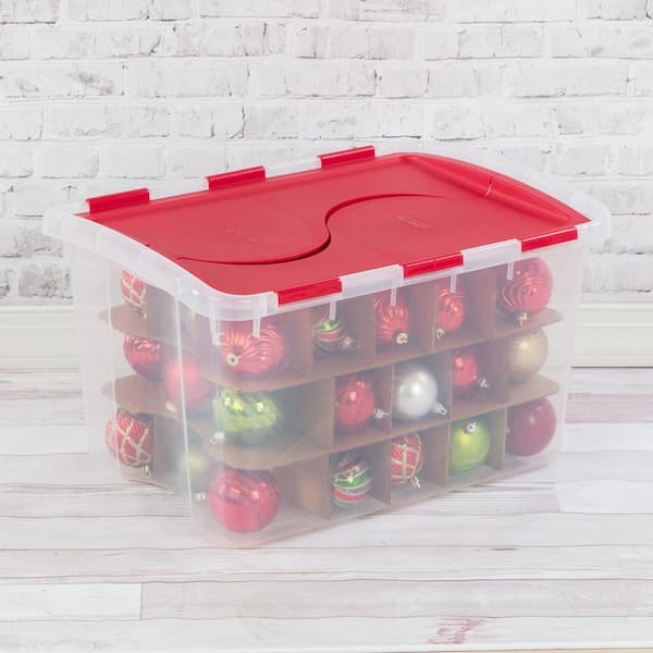 OSTO 6 in. Green 600D Polyester Holiday Ornament Storage Box with Trays  64-Ornaments OSD-116-tr-grn-H - The Home Depot