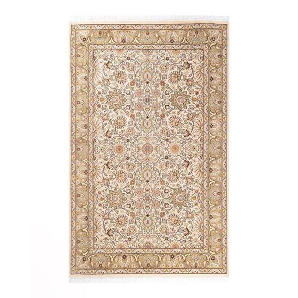Mogul Traditional Beige 4 ft. 1 in. x 6 ft. 5 in. Oriental Area Rug
