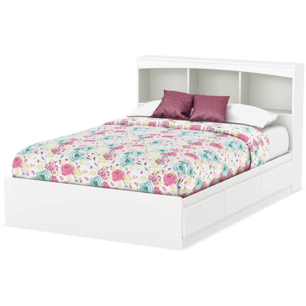 South Shore Full Size Mates Bed with Drawers & Bookcase Headboard -  10039