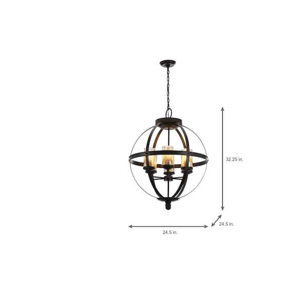 Sea Gull Lighting Sfera 6 Light Autumn Bronze Rustic Globe Hanging Candlestick Chandelier With Mercury Glass Shade 3110406 715 The Home Depot - Mercury Glass Globe Pendant