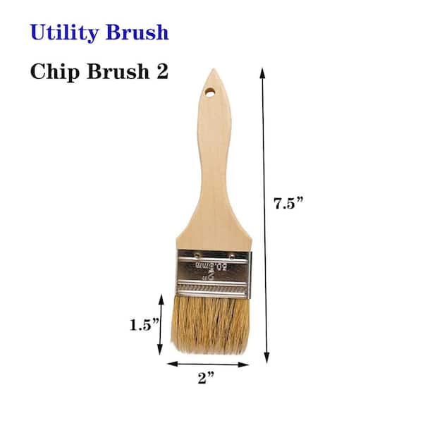 Nuogo 120 Pieces Chip Paint Brushes Bulk 2 Inch Bristle Paint Brushes  Wooden