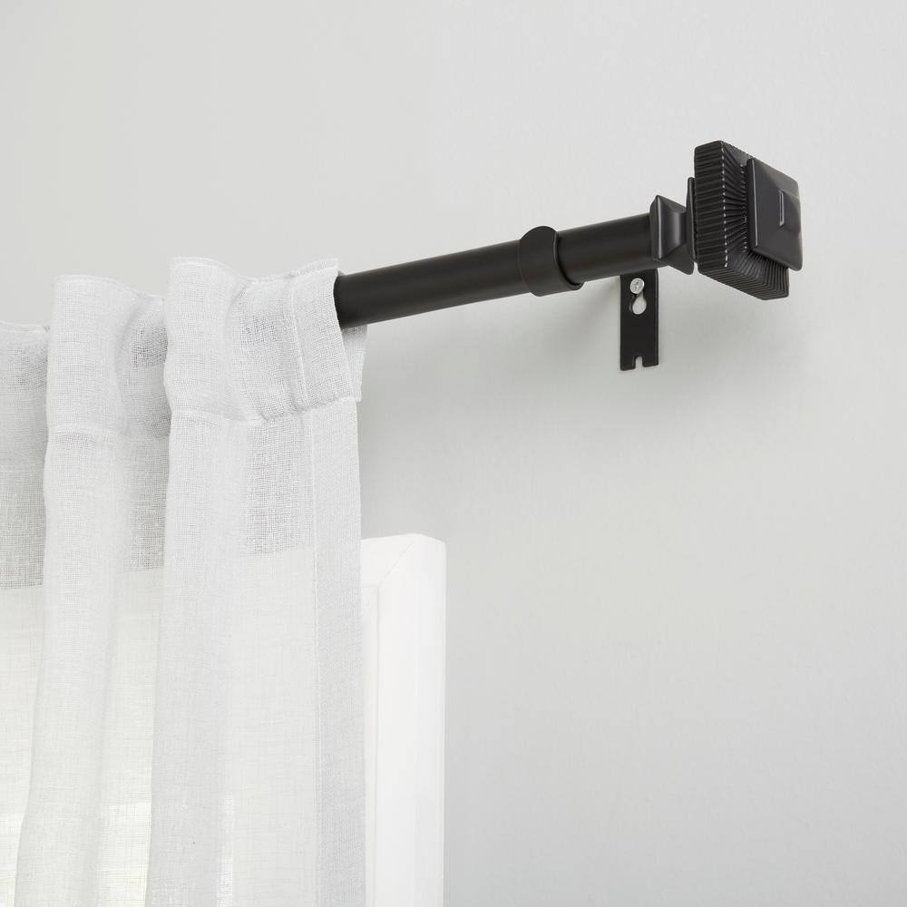 Amalgamated Textiles Exclusive Home Rockwell 1" Window Curtain Rod and Finial Set, Adjustable