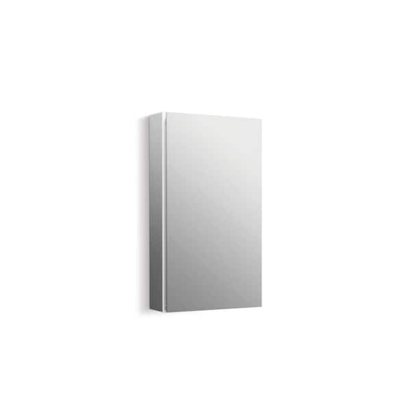 KOHLER 15 in. x 26 in. Aluminum Recessed or Surface Mount Soft Close Medicine Cabinet with Mirror in White Powder-Coat