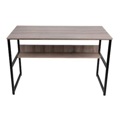 47 in. Brown Computer Table with Shelf, Desk for Home or Office