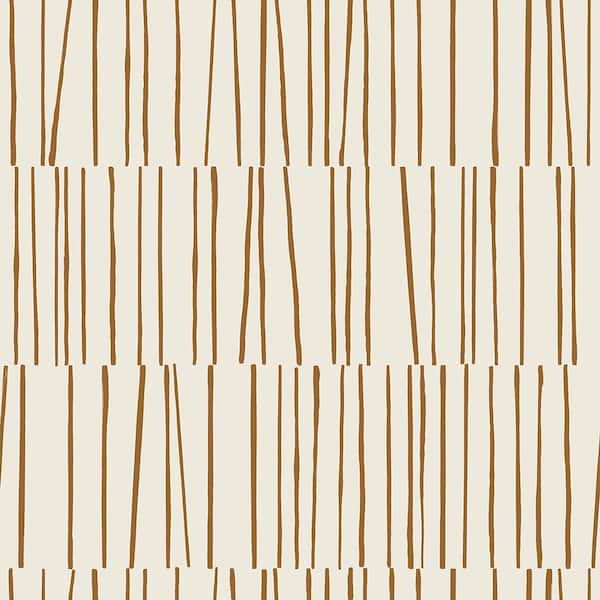 Tempaper Bobby Berk Shift Copper and Cream Peel and Stick Wallpaper Sample