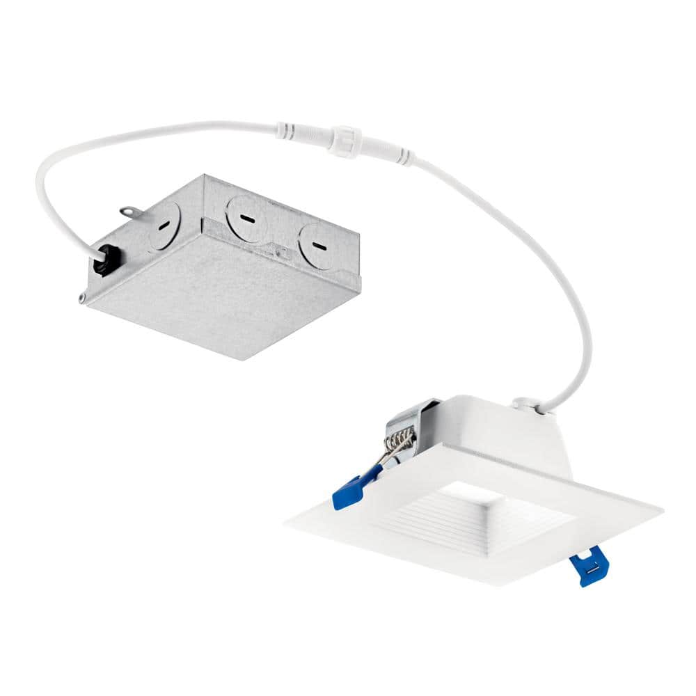 Direct-to-Ceiling Integrated LED 4 in. Square Canless Recessed Light for Bathroom Baffle White 3000K (1-Pack) price history on PriceWatchPro