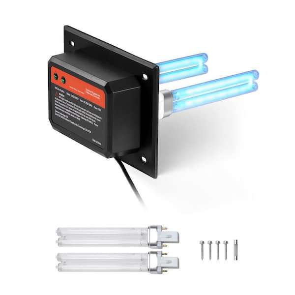 HVAC Air Purifier Whole House 600 Sq. Ft. UV UVC Whole House Air Purifier in Black Light in Duct for AC with 2 Bulbs