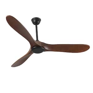 56 in. 6 Fan Speeds in Dark Wood Ceiling Fan with DC Motor and Remote control