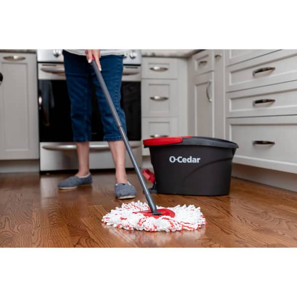 Spin Mop Bucket System - Easy Wring 360 Spin - Streak Free Floor Cleaning - 2 Microfiber Heads