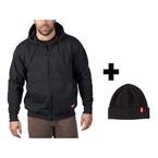 Men's Medium Black No Days Off Hooded Sweatshirt with Black Cuffed Knit Hat