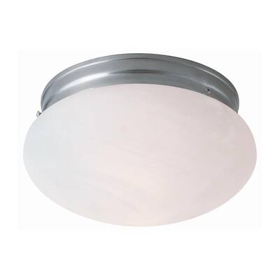 Dash 8 in. 1-Light Brushed Nickel Flush Mount with Marbleized Glass