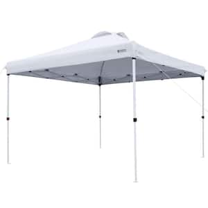 6.7 ft. x 10 ft. White Outdoor Durable Pop-Up Canopy Tent, Easy to Set Up Canopy Tent