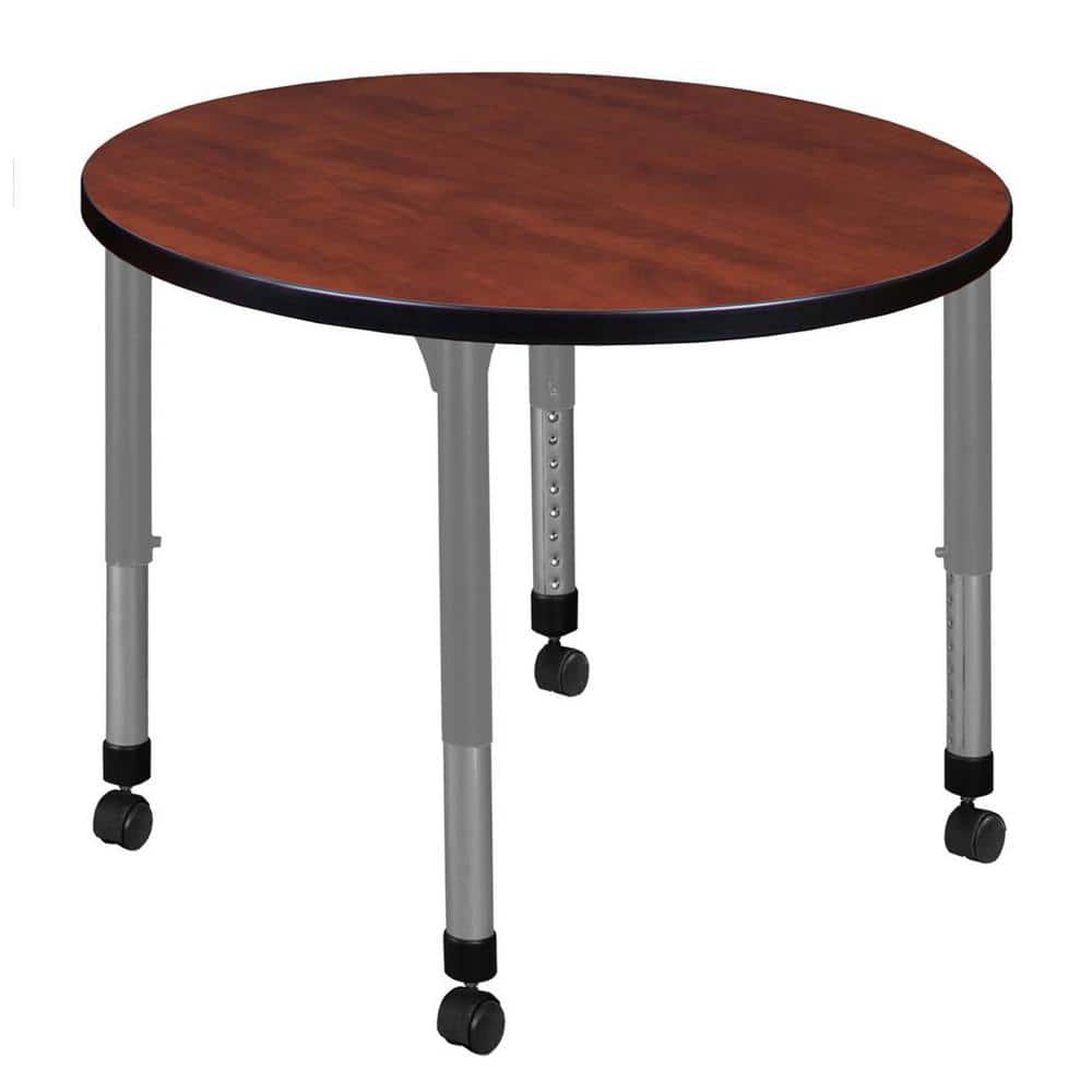 Kee 30 in. Round Cherry Composite Mobile Classroom Activity Desk with Adjustable Height price history on PriceWatchPro