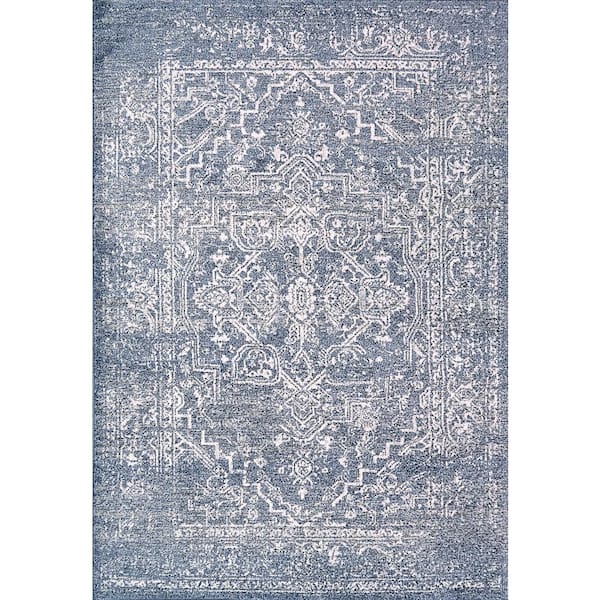 Dynamic Rugs Soma 3 ft. X 5 ft. Denim/Ivory Oriental Indoor Area Rug