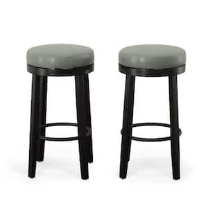 Era 30 in. Gray/Espresso Swivel Bar Stool (Set of 2)