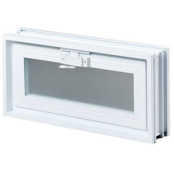 Clearly Secure - 31 in. x 13.5 in. x 3.125 in. Frameless Wave Pattern Vented Glass Block Window