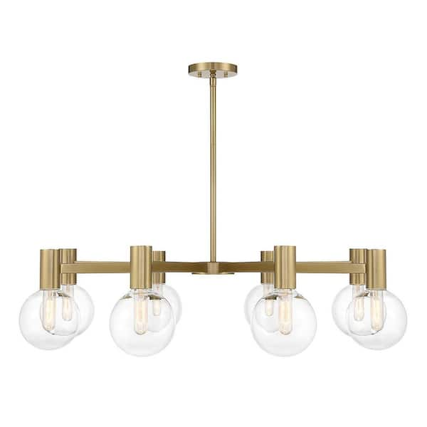 Savoy House Wright 8-Light Warm Brass Chandelier with Clear Glass ...