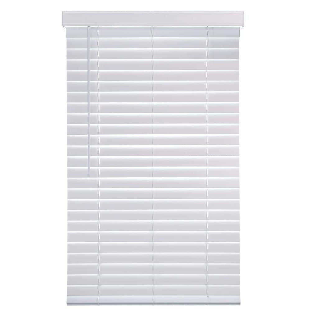White Cordless Faux Wood Blinds for Windows w/ 2 in. Slats-23.125 in. W x 84 in. L (Actual Size 22.625 in. W x 84 in. L) price history on PriceWatchPro