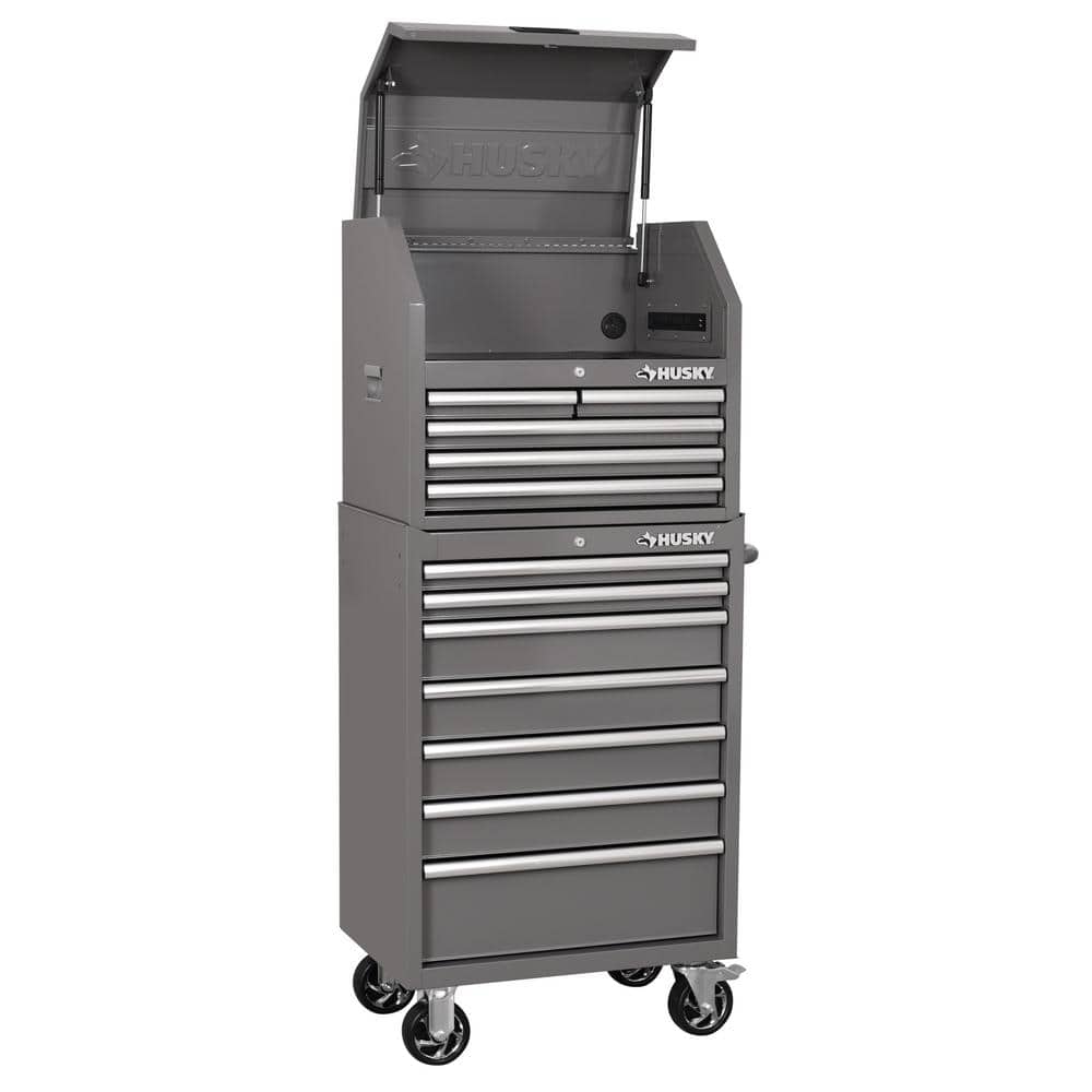 Husky Tool Storage 27 in. W Standard Duty Gray Tool Chest Combo H27CH5TR7GRY-G3 - The Home Depot
