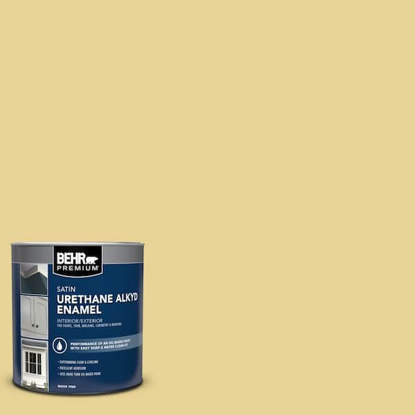 1 qt. #390D-4 Honey Beige Satin Enamel Urethane Alkyd Interior/Exterior Paint