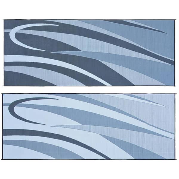 8 ft. x 20 ft. Graphic Black/Silver Reversible Mat