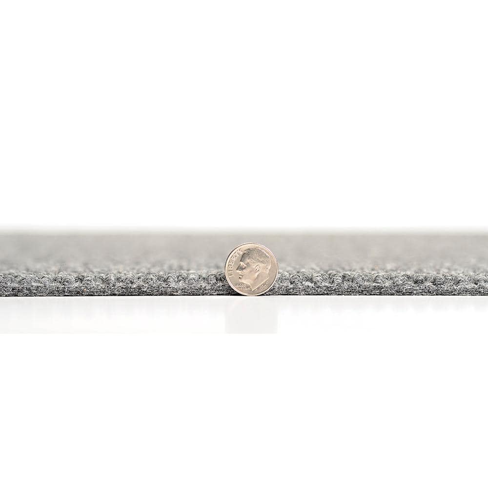 18" Smoke Gray Self-Stick Indoor/Outdoor Carpet Tiles - 16 Pack