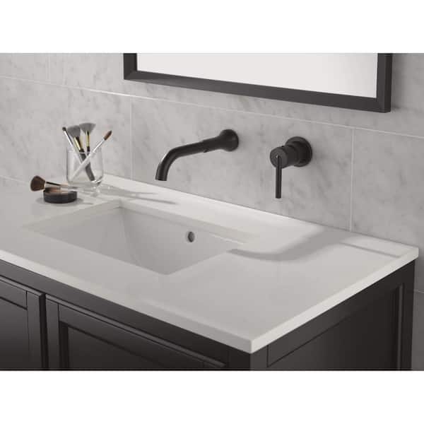 Trinsic 1-Handle Wall Mount Bathroom Faucet Trim Kit in Matte Black (Valve Not Included)